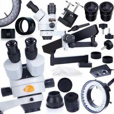 Mikroskop Stereoskopowy Trinokularowy Neptune Pro MSNP-T-WDMS1 – Zakres Zoomu 7x-45x | Wysięgnik | Oświetlacz 56xLED I Soczewka 0,5x