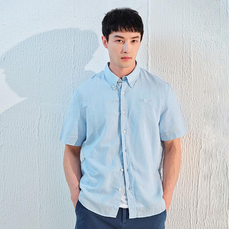 Timberland Solid Color Outdoor Breathable Casual Slim Fit Polo Shirt Men Shirts Light-Blue A24WG-940