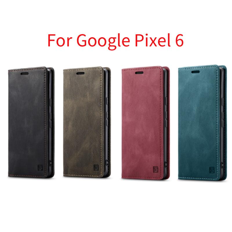 For Google Pixel 6 Leather Flip Phone Protective Case With Magnetic Closure For Drop Protection