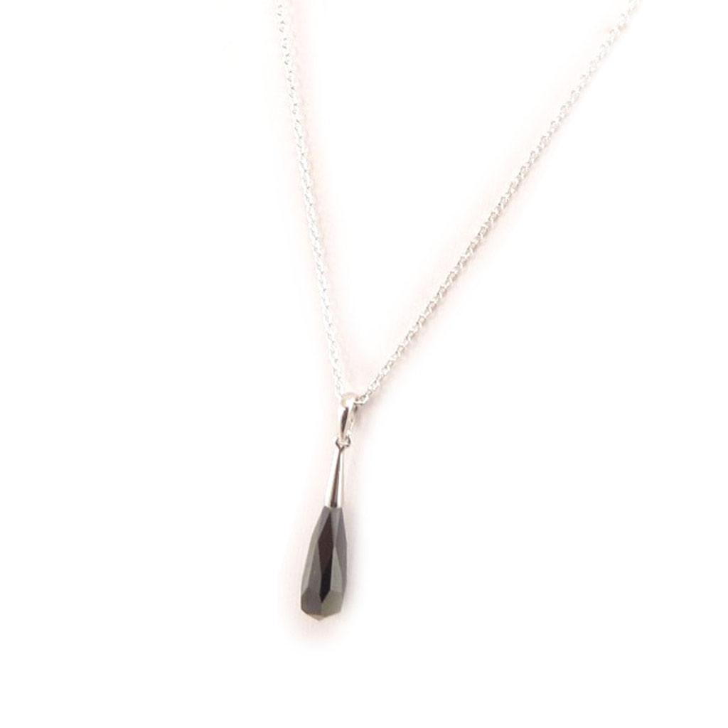 Altesse [L0671] - Black 'Scarlett' Silver Necklace