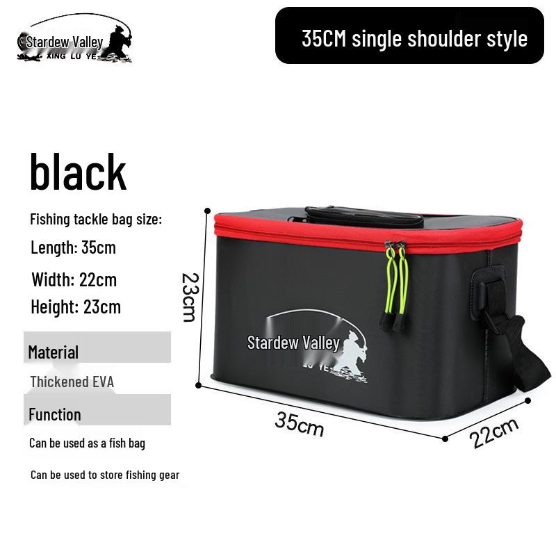 Collapsible EVA Fish Bucket with Strap - Multifunctional and Thickened Design with Built-in Keepnet