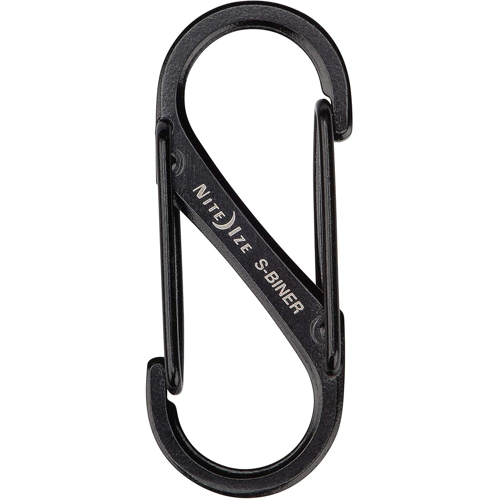 Nite Ize S-Biner Stainless Steel #1X2 Pair Black Titanium Multi-Use Carabiner Clips