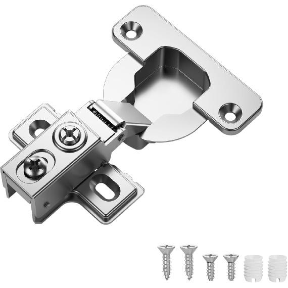 6 Pack Soft Close Cabinet Hinges 40mm Cup 1-1/4 Inch Overlay Kitchen Cabinet Hinges 95 Degree 3-Way Adjustment Self Closing Cabinets Door Hinge