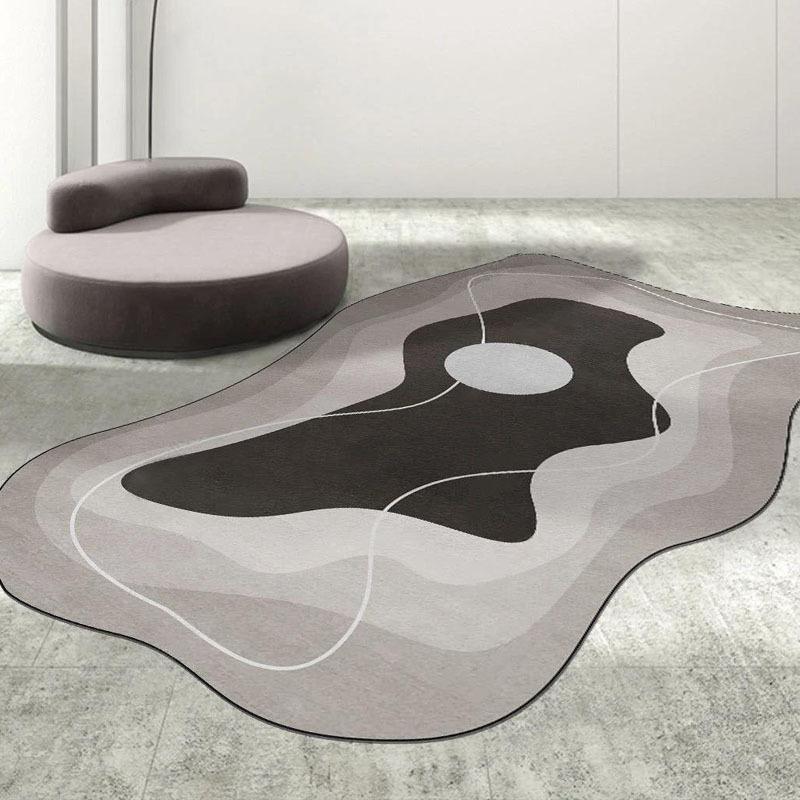 Nordischer unregelmäßiger Kurzhaar-Teppich Abstraktes Wohnzimmer Couchtisch-Teppich Schlafzimmer Unregelmäßige Bettvorlegematte