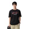 Li-Ning Seria Sportowa Moda Logo Nadruk Okrągły Dekolt Krótki Rękaw T-Shirt Męski Top Czarny Czerwony AHSR543-7