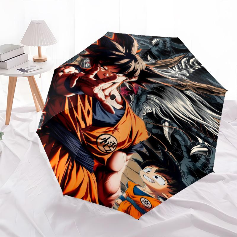 Goku Dragon Power Legacy Folding Umbrella Umbrella Suitable For All Seasons Three Folds Light Umbrella
