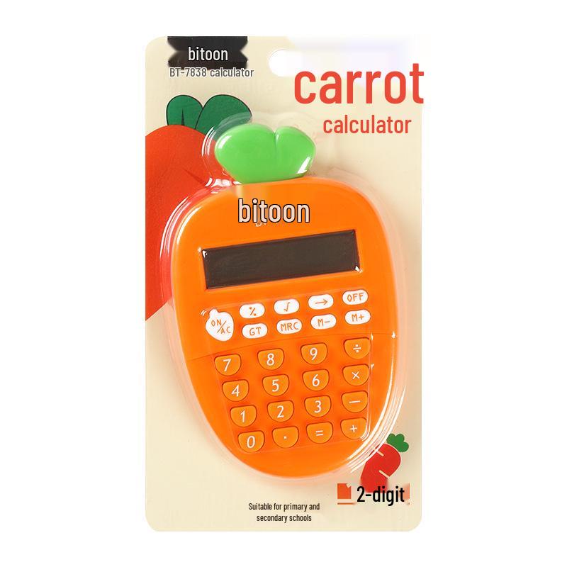 Baitong 7838 Cute Carrot Mini Calculator for Students