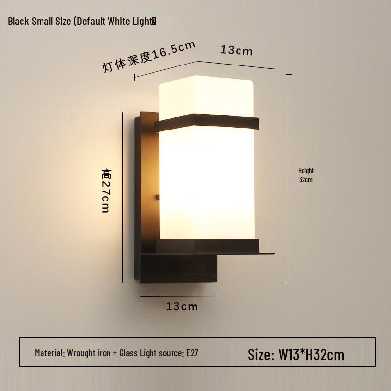 New Chinese Style LED Outdoor Wall Lamp with Motion Sensor for Garden, Balcony, and Corridor
