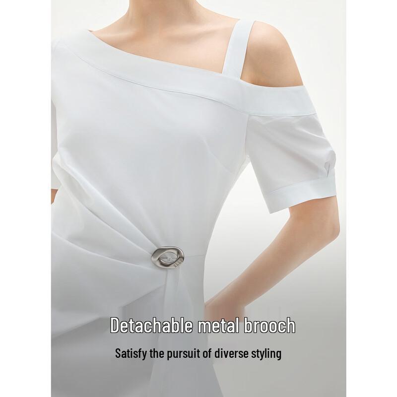 ELLE French Off-Shoulder Twist Knot A-Line Dress