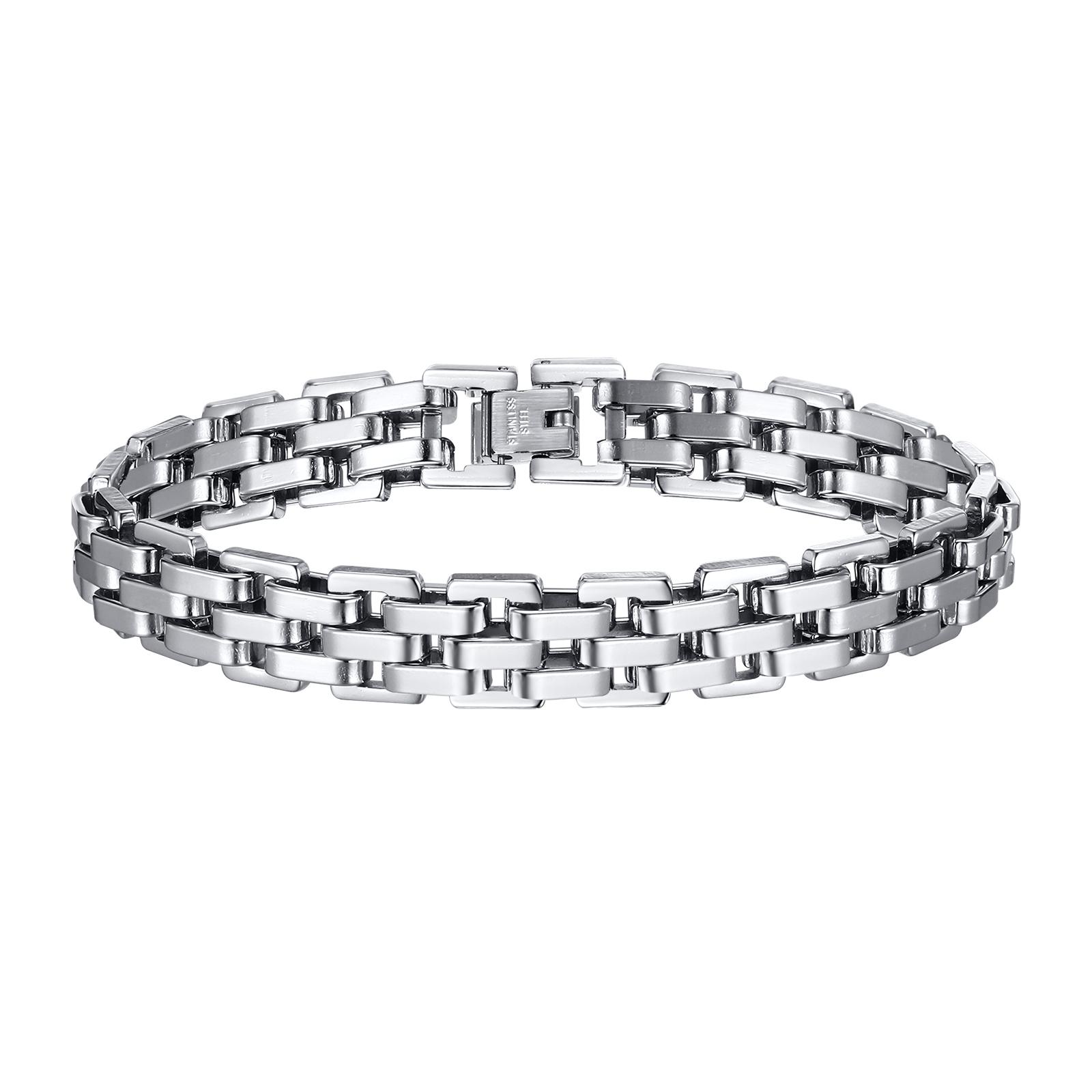 

Vnox Стильные браслеты-цепочки с ремешком для мужчин и мальчиков, подарок, ювелирные изделия, ширина 10,7 мм, браслет из звеньев из нержавеющей стали, подарок на День отца для папы 19cm