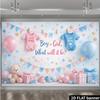 2D Plane Gender Reveal Party Background Banner - Pink and Blue Flags Theme, Suitable for Indoor and Outdoor Celebrations