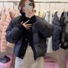 Winter European and American fashion loose new women's clothing short knitted splicing white duck down jacket warm jacket