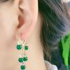 1 Paar koreanische Mode grüne Perlen lange Quaste Ohrringe für Frauen Hochzeit Jahrestag Geschenk Schmuck