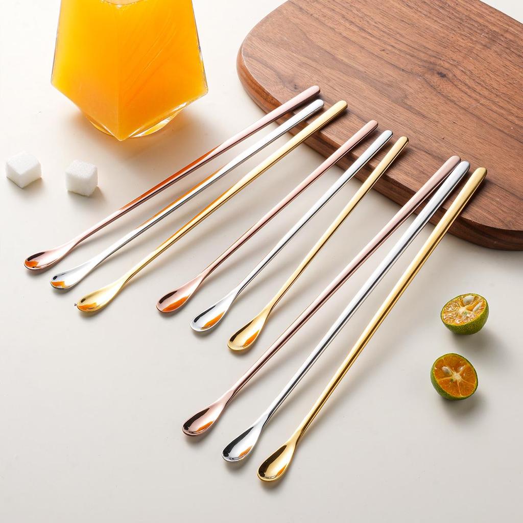 304 Stainless Steel Long Handle Bar and Mixing Spoon for Honey, Coffee, Ice, and Table Use