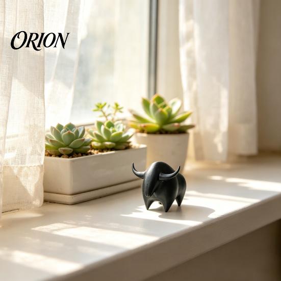 Escultura Decorativa para el Hogar Figura de Toro Impresa en 3D, Mini Estatua de Animal, Figuras Coleccionables Adorno de Escritorio para Estante, Hogar, Oficina, Escritorio