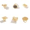 Creative Irregular Geometric Square Round Open Ring for Women Hip Hop Gold Color Adjustable Ring Finger Jewelry 2025 New