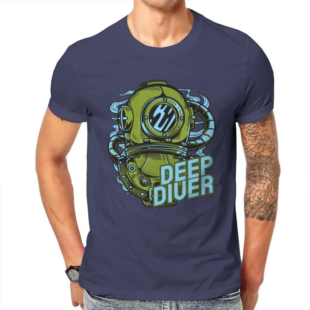 Deep Diver Style TShirt Dive Scuba Diving Top Quality Hip Hop Graphic T Shirt Men Clothing Tees O-neck Fitness T-shirt