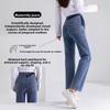 2026 Spring and Autumn Maternity Jeans for Outerwear, High-Waisted, Belly Support, Cropped Straight-Leg Slimming Pants