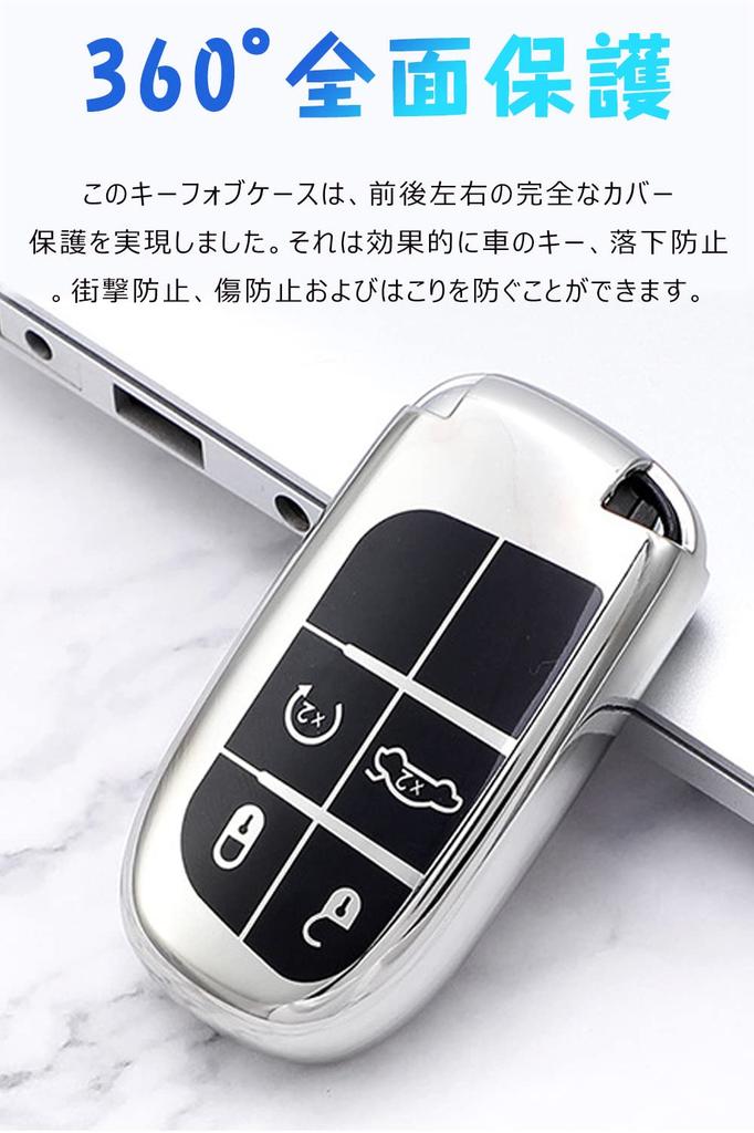 LETINGFAR Nyckelfodral för JEEP, Smart Nyckelfodral, Nyckelskydd, Dedikerad JEEP-design, 3J Nyckelhållare, etc, röd