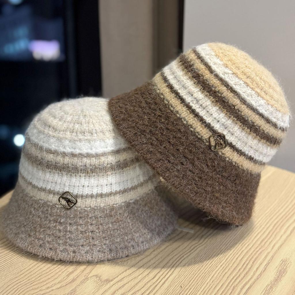 Knitted Ear Protection Fisherman Hat Women's Autumn and Winter Warm Woolen Hat Temperament and Face Small Japanese Style Bucket Hat Basin Hat
