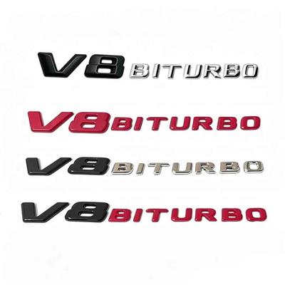 1 Stück V8 Biturbo Emblem, Gepäck Motorrad Aufkleber - Geeignet für 14-16 Mercedes Blattverkleidung, Seitenemblem, Heckemblem