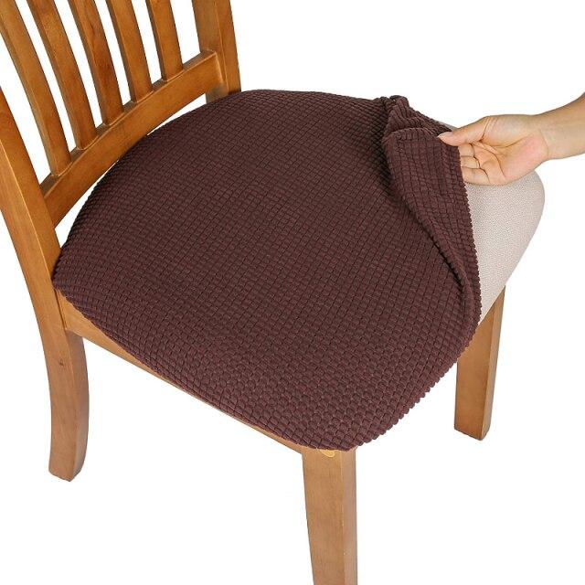 Durable WaterProof Spandex Dining Room Upholstered Cushion Chair Seat Cover Removable Slipcovers Washable Furniture Protector