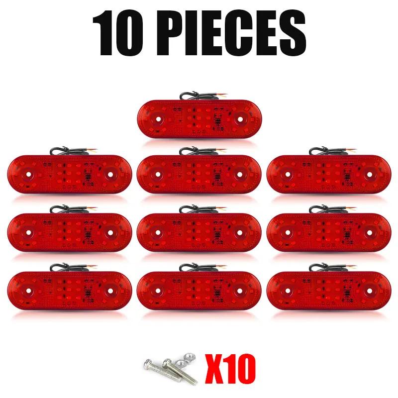 

10PCS LED Clearance Lights 12V-24V Truck Side Marker Led Lights Trailer Tail Indicator Lights for Car RV Boat van Truck parts красный