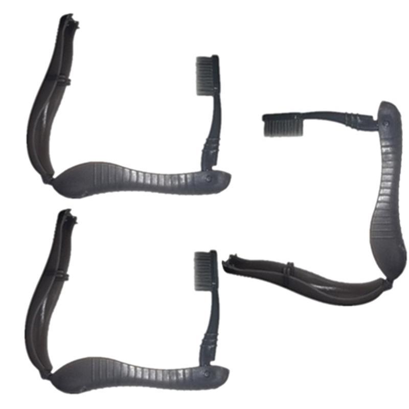 2Pcs Folding Toothbrush Set for Travel Camping Hiking Portable Compact Size Outdoor Essential