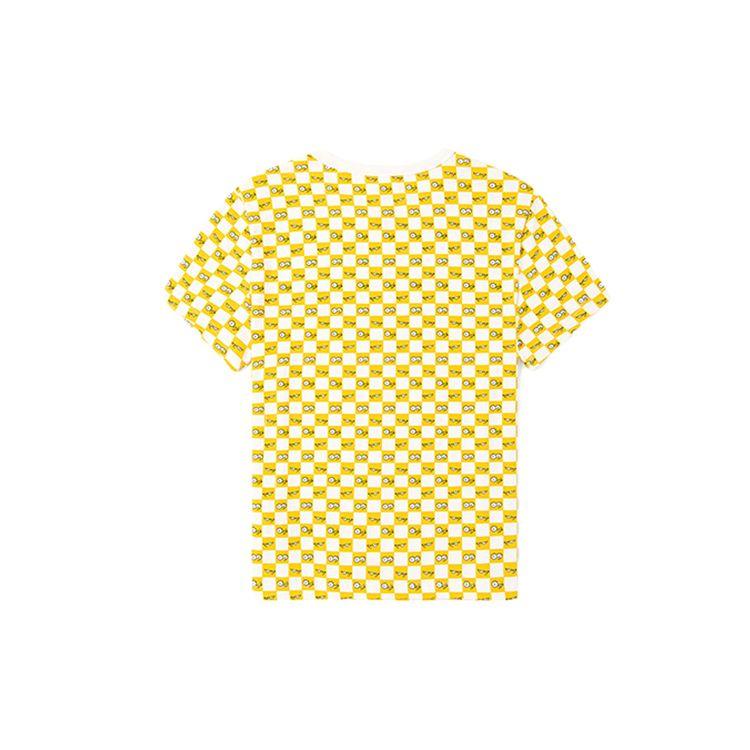Vans X The Simpsons Collaboration Eyes Checkerboard Crew Neck Short Sleeve T-Shirt Women Tops Yellow VN0A4V43ZZY