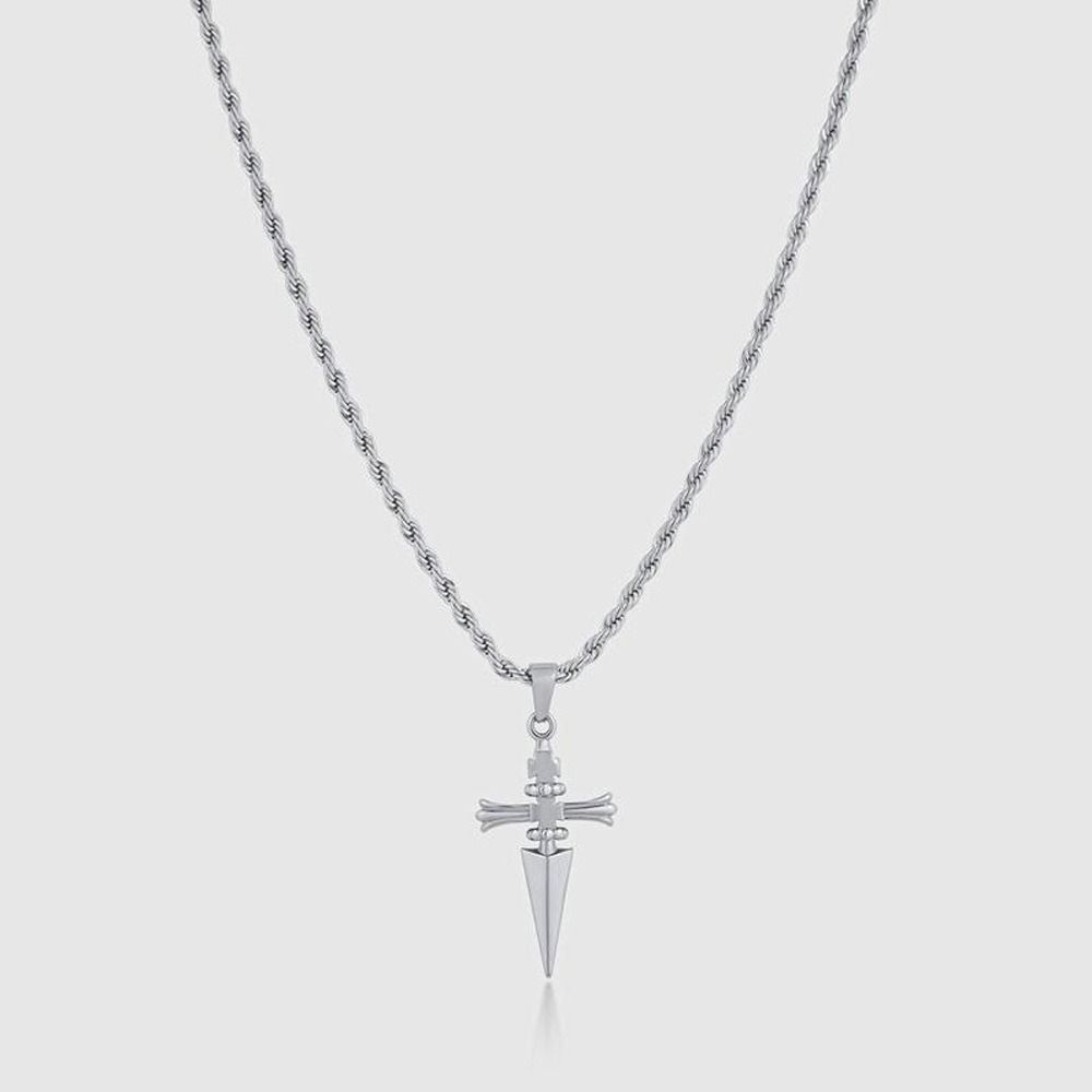Nerezový řetízek náhrdelník Ležérní styl Pánské šperky Náhrdelník s křížkem Dárek pro kluky