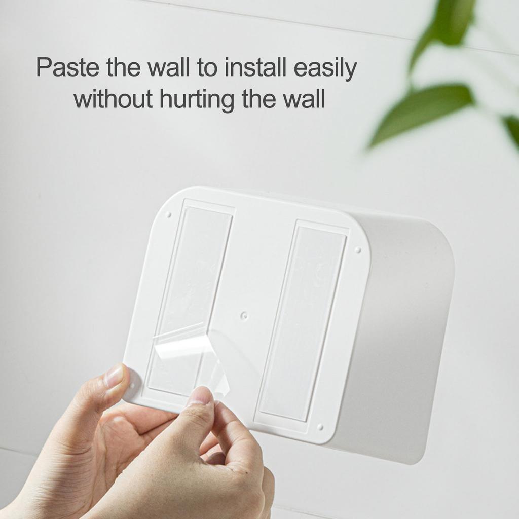 Wall Mount Sanitary Napkin Storage Box Hanging Dusts Proof Sealing with Flip Cover Plastic Home Supplies White