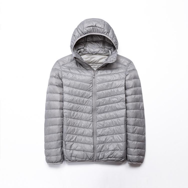 Men Autumn Winter Warm Lightweight Hooded Cotton Jacket Fashionable Short Casual Portable Stand Collar
