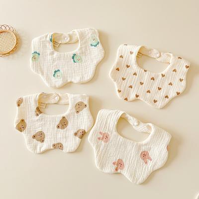 Baby-Lätzchen, 360 Grad, 6 Schichten, Baumwollgarn, Blütenblatt, Säuglinge, Spitze, Speicheltuch, Neugeborene, Kleinkinder, weiche Baumwolle, Spucktuch, Kinderlätzchen