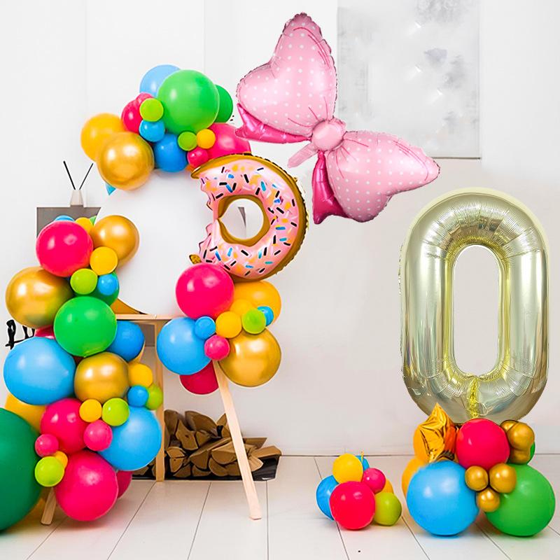 

Children s Year Old Digital Column Balloon Set Birthday Photo Scene Arrangement Donut Baby Shower Birthday Balloon Column 0