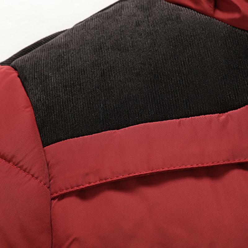 Jachetă caldă de iarnă pentru bărbați, haine groase cu guler de blană și glugă, Parka cu puf