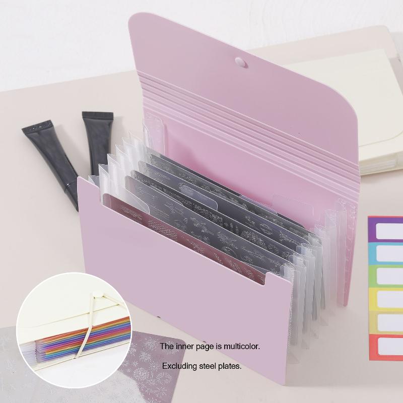 

A6 Органайзер для трафаретов Прямоугольный Держатель для пластин для стемпинга для нейл-арта 7 слотов Пустой Органайзер для хранения шаблонов Буклет Чехол для пластин для маникюра