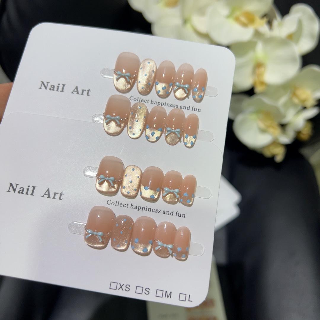 

Playful Blue Bowknot Leopard Nail Art Patches - Summer Whitening Collection