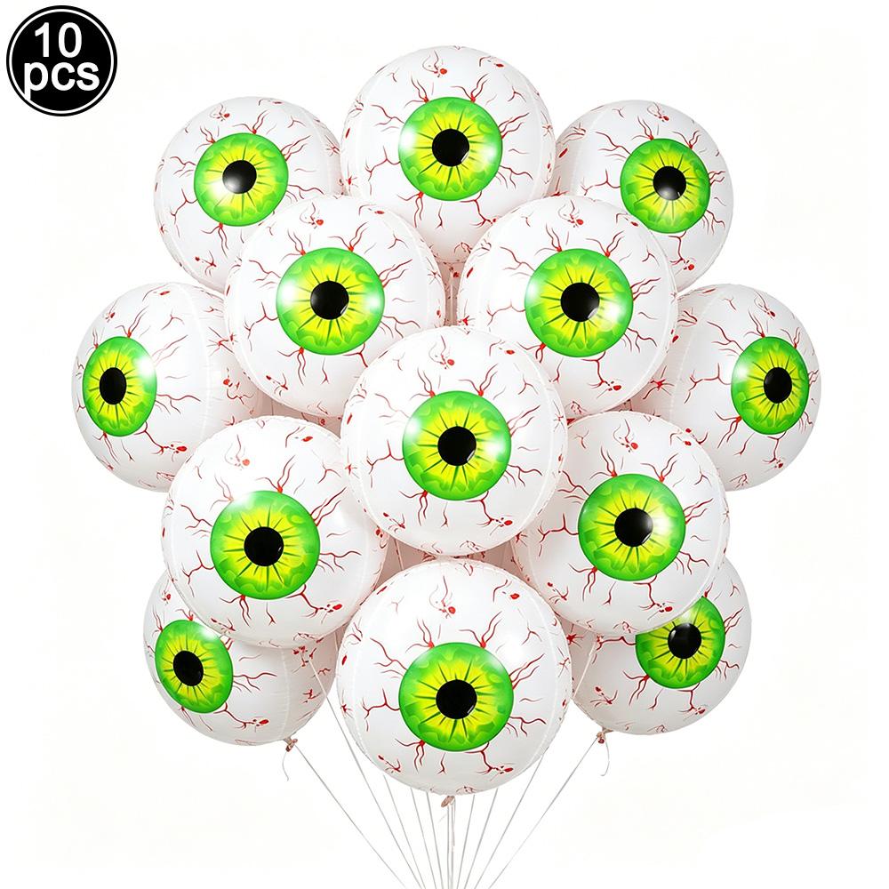 10pz Palloncino Spaventoso Occhio di Sangue Gonfiabile in Foglio di Alluminio 5 Colori Palloncino Occhio Decorazioni per Feste di Halloween Regali