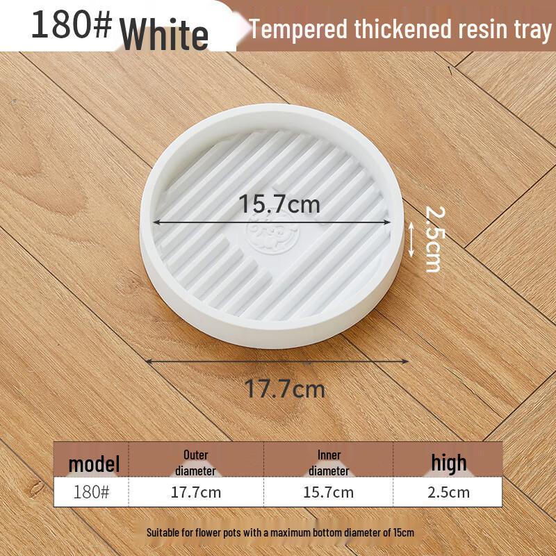White Resin Flower Pot Drainage Tray - 20 Pack