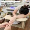 Russian-Style Foldable U-Shaped Leather Manicure Hand Rest with Butterfly Design