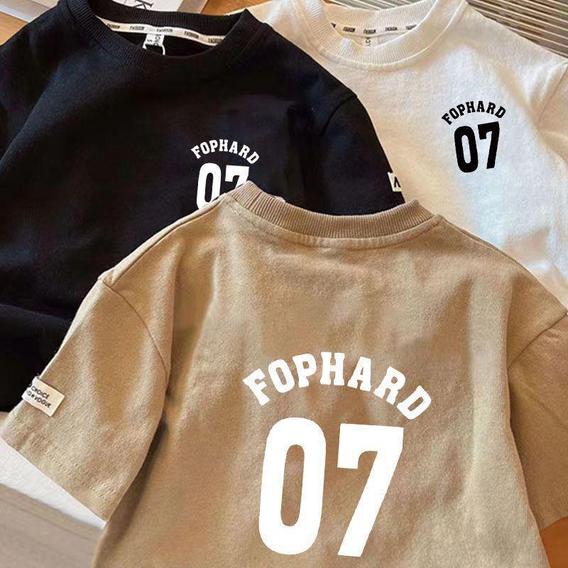 Korean Style Boys' Short Sleeve T-shirt - Summer 2024 Pure Cotton Toddler Top