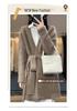 Women's 2023 Mid-Length Pure Wool Cardigan Coat - Loose, Thick Knit Sweater