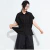 Short sleeve oversized Black vintage shirts & blouses for blouse Casual loose summer tops women button up shirt