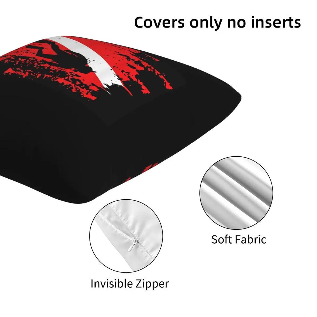 Scuba Diving Diver Down Flag Marine Diver Dive 2 Pcs Square Pillowcase Pillow Cover Cushion Comfort Throw Pillow For Home Sofa