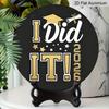 2D Flat Aluminum Graduation-themed Wall Hangings, Available In Various Sizes, Featuring A Black and Gold American Varsity Team Style Design, Making