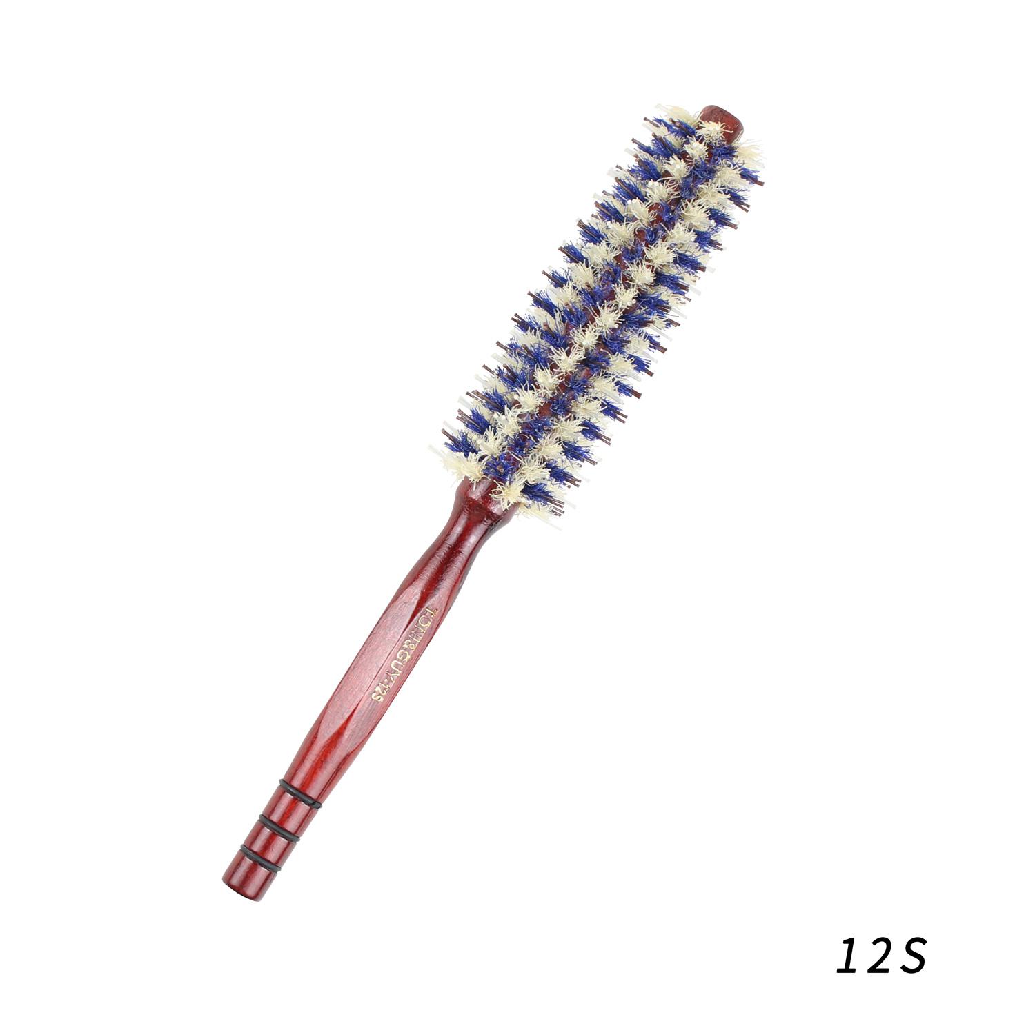 Electric Boar Bristle Hair Brush Nylon Pin Detangling Wooden Handle Straightening Curling Volumizing Blow Drying