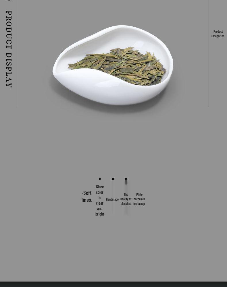 Ling Yi White Porcelain Gongfu Tea Set: Tea Spoon, Tea Measure, Portioning Tray, and Accessories.