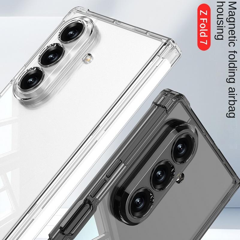 Custodia per telefono trasparente a libro con angoli rinforzati anti-caduta tutto incluso per Samsung Galaxy Z Fold 7 Fold7 Cover Protettiva Fotocamera