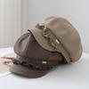 Berretto Ottagonale a Quadri e Righe Berretto da Donna, Primavera Estate Pizzo Carino Sottile Cappello da Pittore Femminile Vintage Nuovo