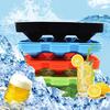 Ice Cube Trays Release Silicone Diamond Shaped 6 Grids Ice Trays with Spill-Resistant Removable Lid Stackable DIY Home Ice Cube Molds with Small Funn